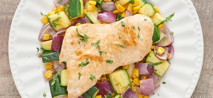 Turkey scallopini with vegetables
