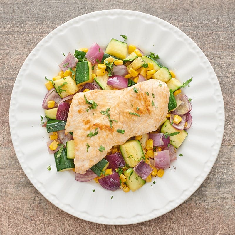 Turkey scallopini with vegetables