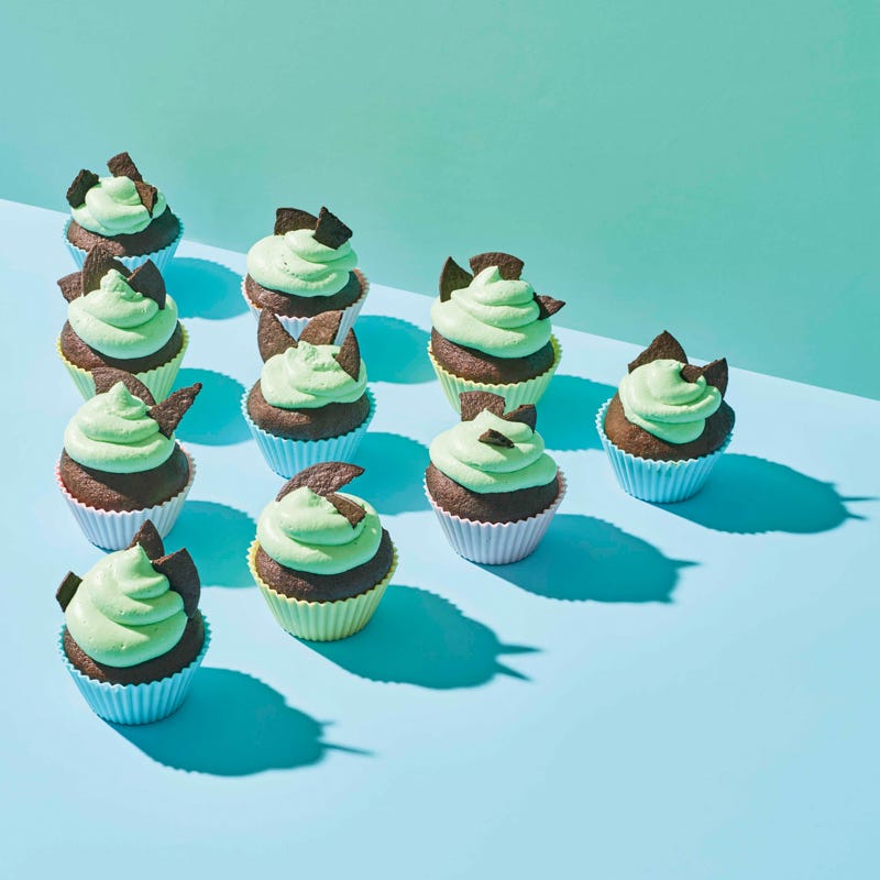 Grasshopper cupcakes