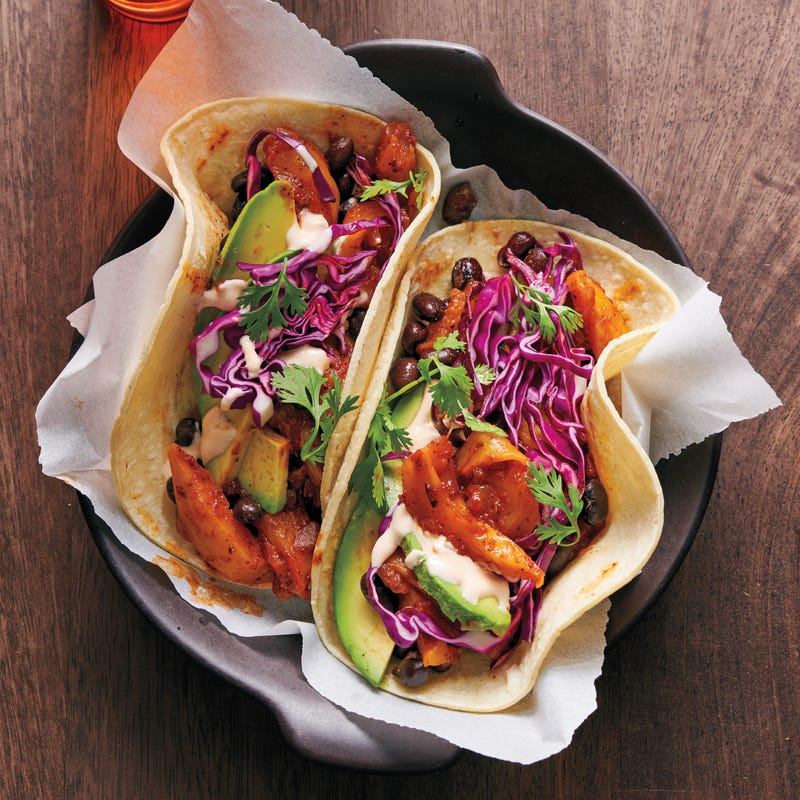 Foto van Taco's met pulled jackfruit en chilimayonaise door WW