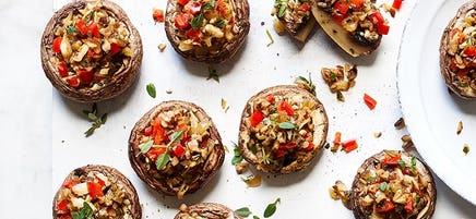 Herby stuffed mushrooms