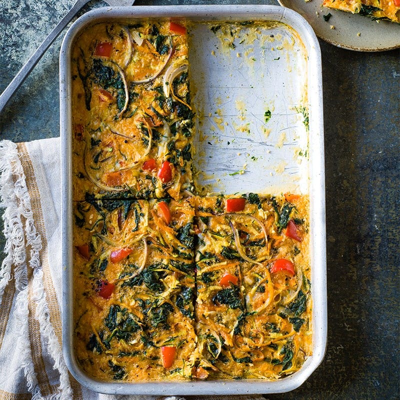 Veggie frittata slice