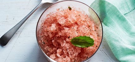 Watermelon and basil granita