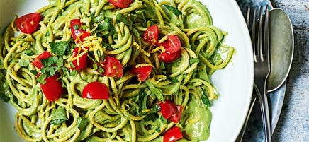Creamy spinach spaghetti