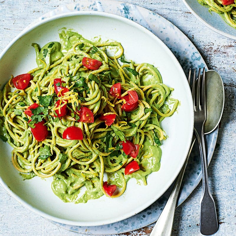 Creamy spinach spaghetti