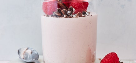 Cheat's ricotta and raspberry cheesecake cups