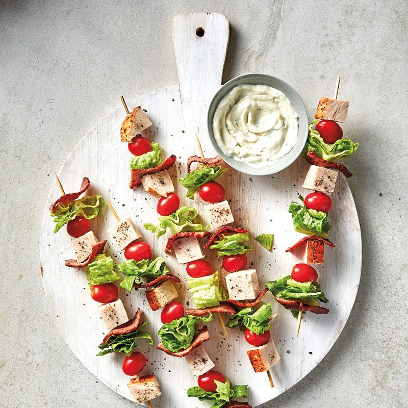 Club-sandwichspiesen met kalkoen