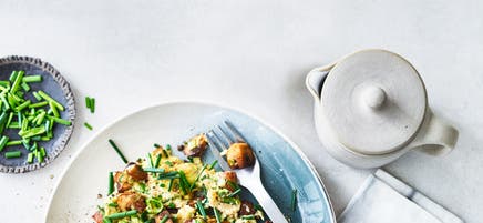 Snel roerei met champignons