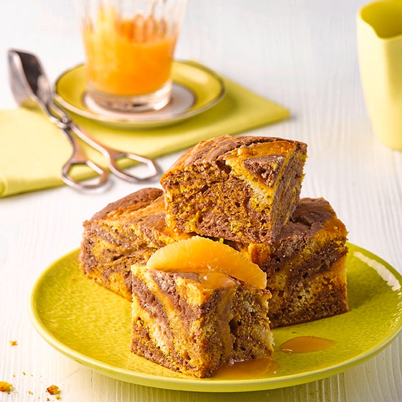 Kürbis-Zebrakuchen mit Orange