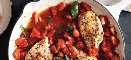 Poulet à la sauce tomate fraîche