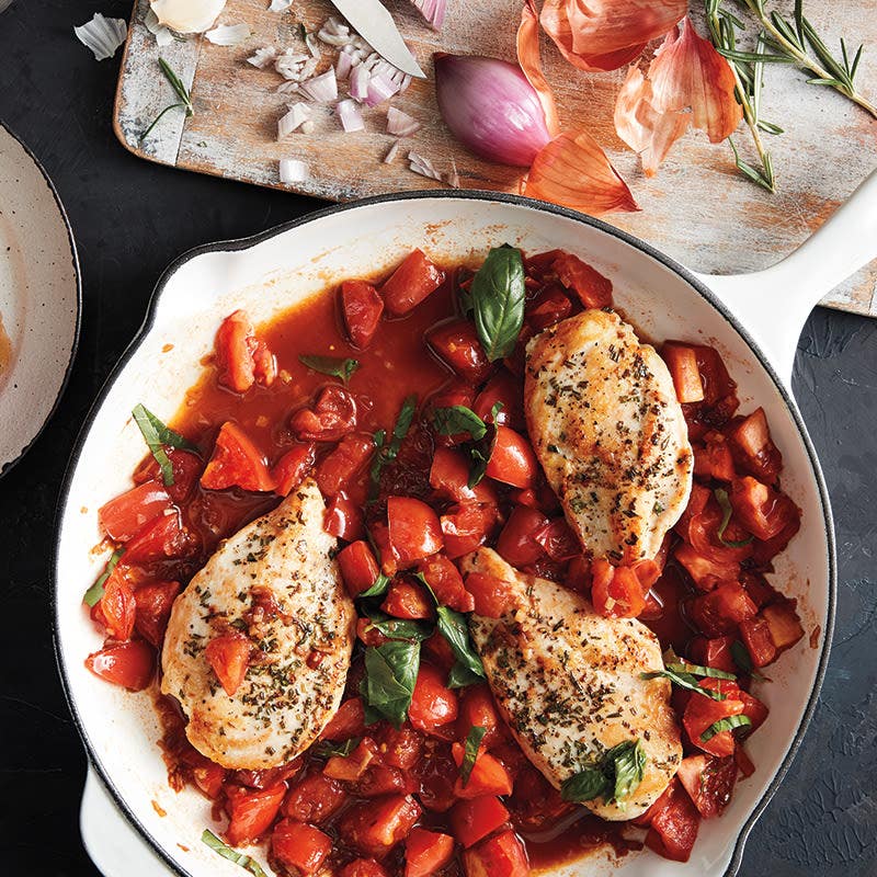 Poulet in frischer Tomatensauce