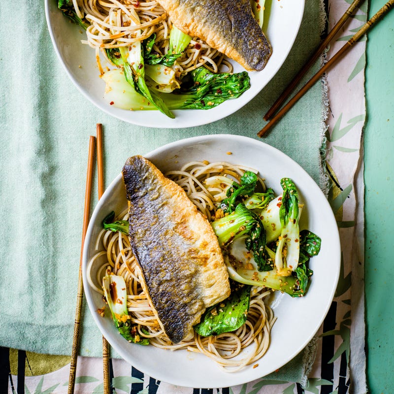 Foto van Krokante barramundi met sesamnoedels door WW