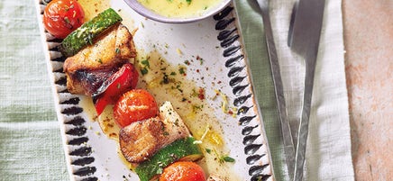 Fisch-Gemüse-Spieße vom Grill