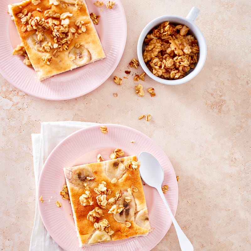Bananen-Cheesecake mit Hafercrunch