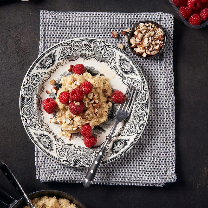 ViktVäktarna - Bananäggröra med nötter och hallon
