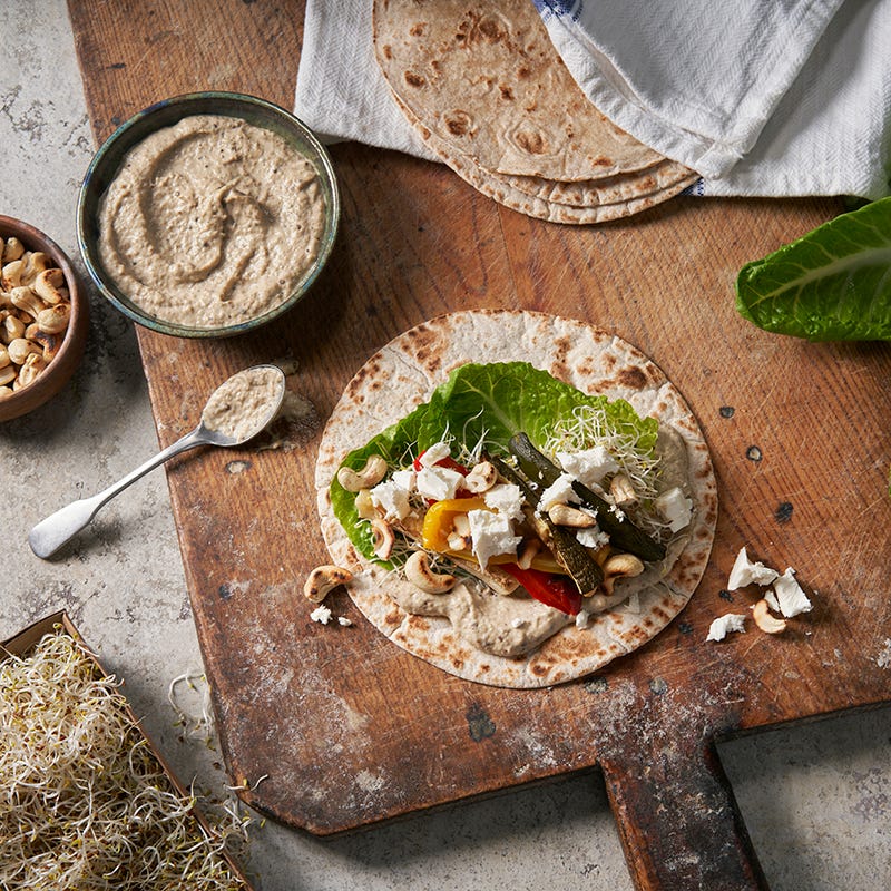 ViktVäktarna - Wraps med grillade grönsaker och baba ganoush