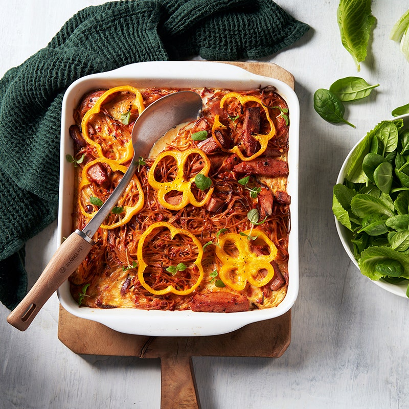 ViktVäktarna - Pastagratäng med korv och ajvar