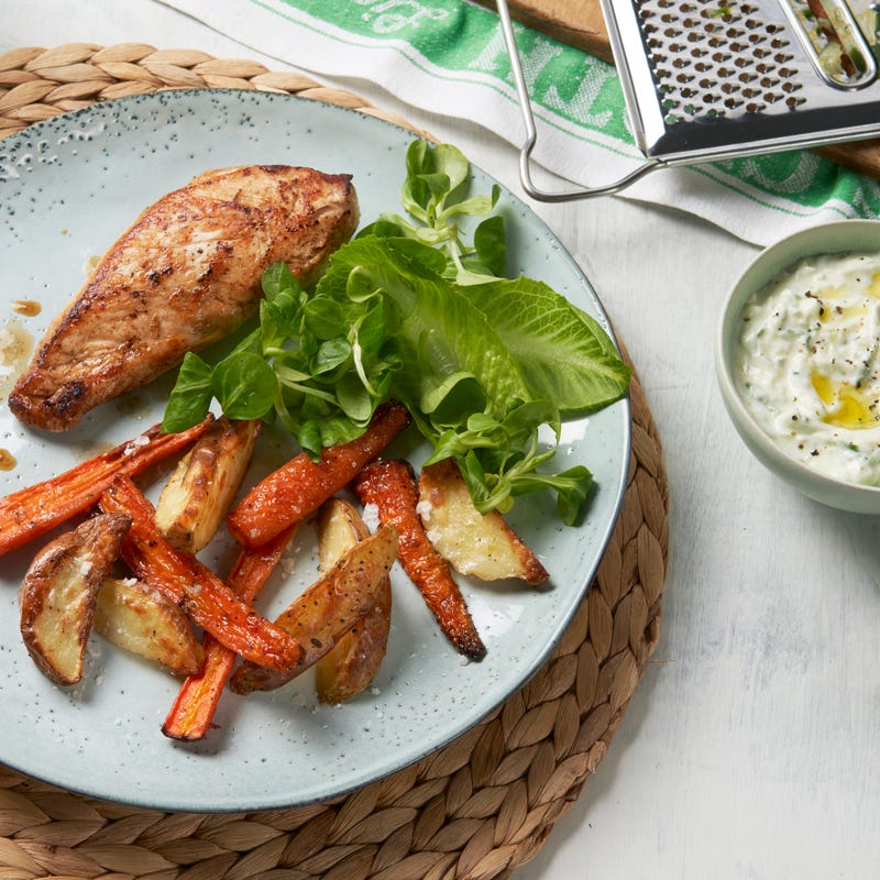 ViktVäktarna - Kyckling med rostade rotfrukter och mild chilisås