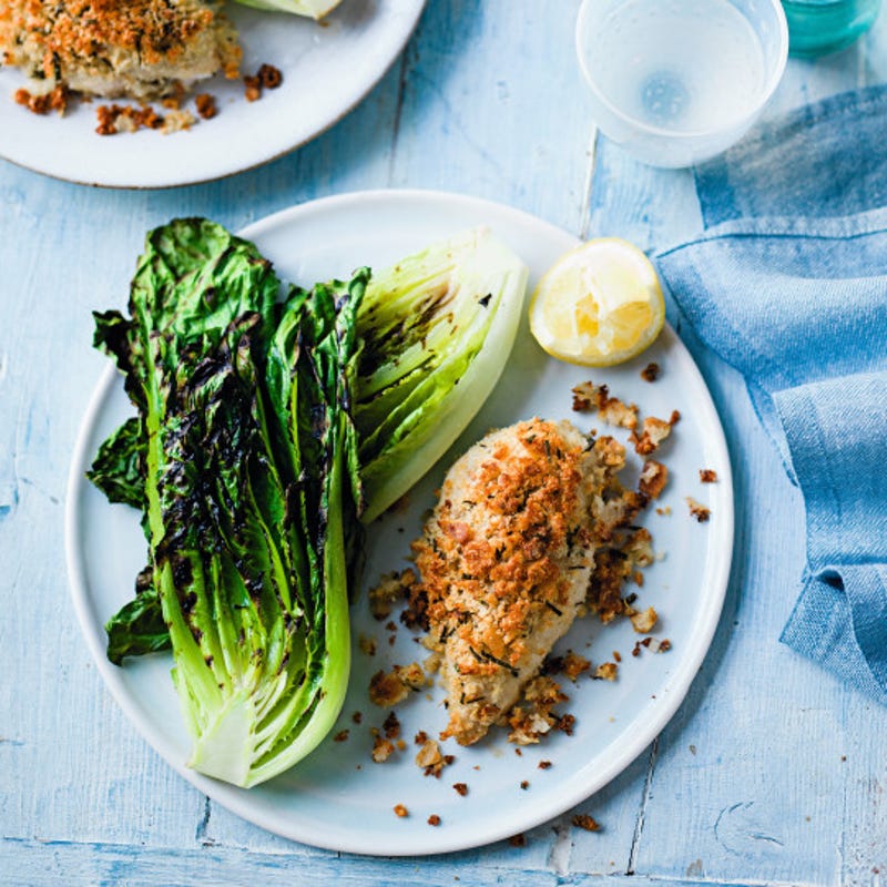 Photo de/du Poulet au parmesan et laitue grillée par WW