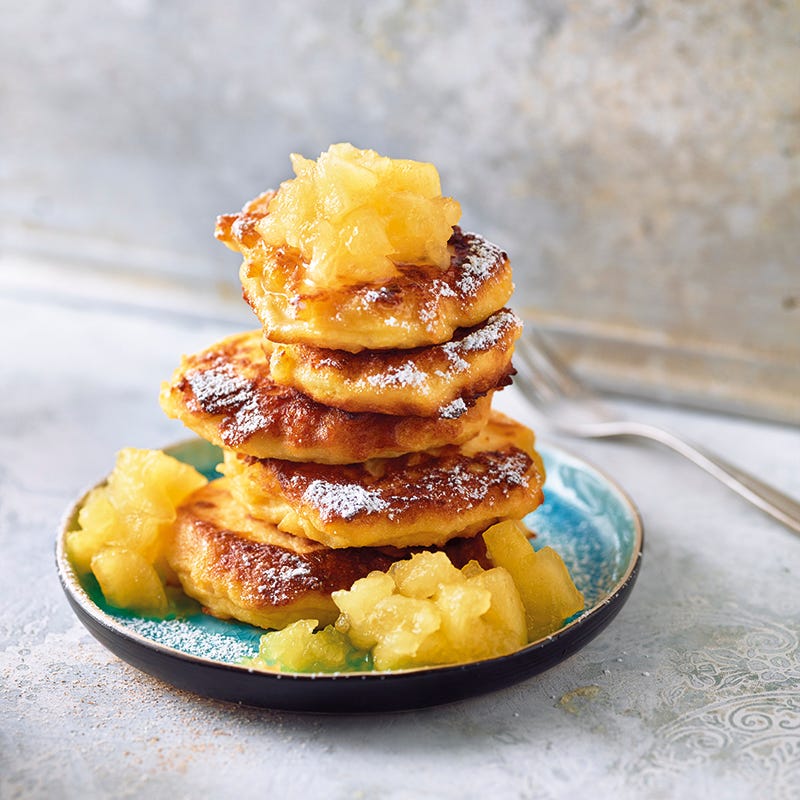 Foto van Kwarkpannenkoekjes met appelcompote door WW