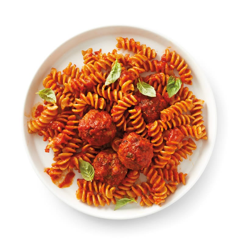 Fusilli with turkey meatballs