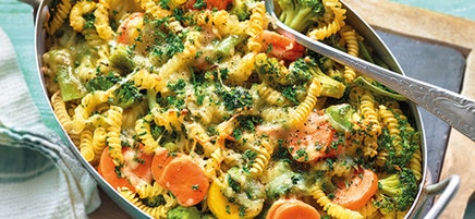 Eenvoudige groente-ovenschotel met pasta
