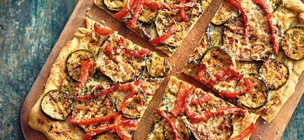 Flammkuchen met gegrilde groenten