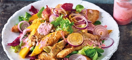 Fruitige salade met kalkoen