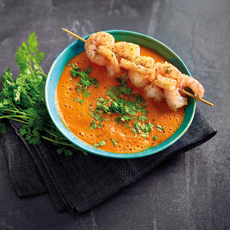 Foto van Wortel-currysoep met garnalen door WW