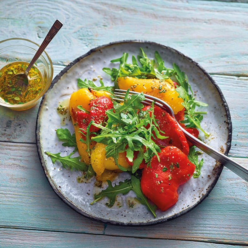 Foto van Salade van gegrilde paprika met honingdressing door WW