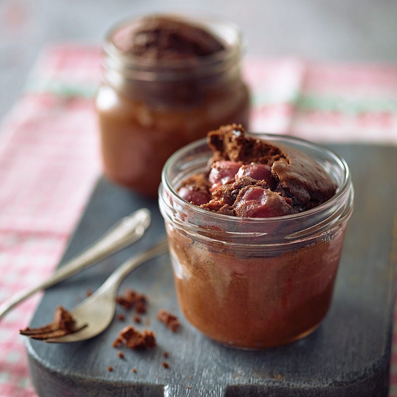 Foto van Chocolade-kersencake in een glaasje door WW