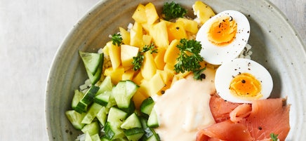 Miljuschka's pokebowl met gerookte zalm