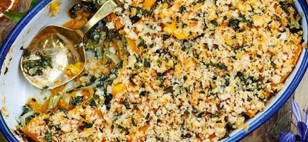 Gratin de kale et courge butternut