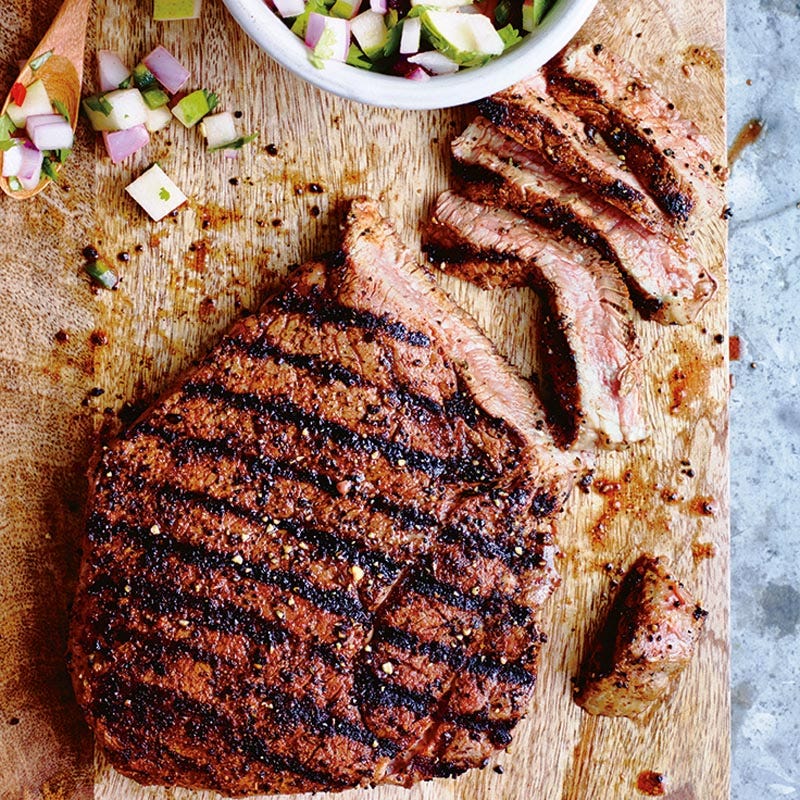Steak mit Kaffeerub und Salsa
