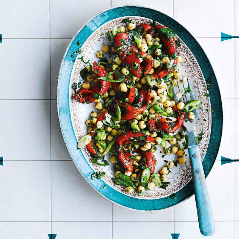 Photo de/du Salade aux pois chiches et aux poivrons rouges grillés par WW