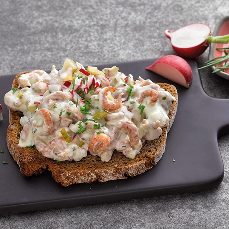 Foto van Geroosterd brood met garnalensalade door WW