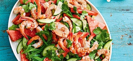 Salade pastèque et crevettes