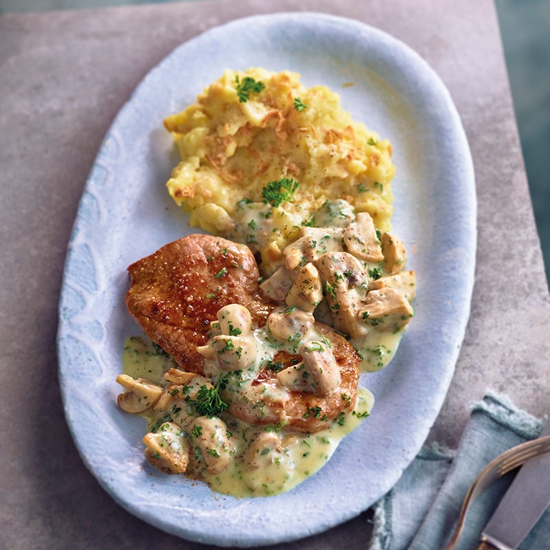 Foto van Varkensfilet met champignonsaus en aardappelpuree door WW