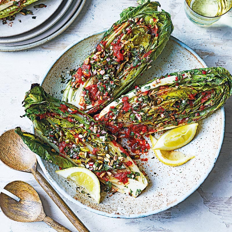 Gegrillter Romanasalat