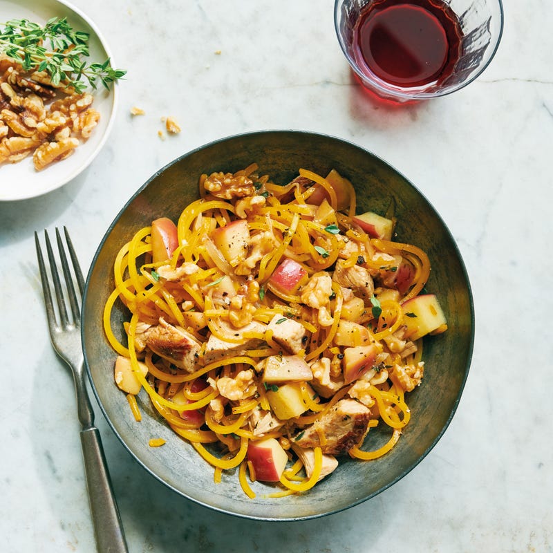 Foto van Pompoenspaghetti met kalkoen en appel door WW