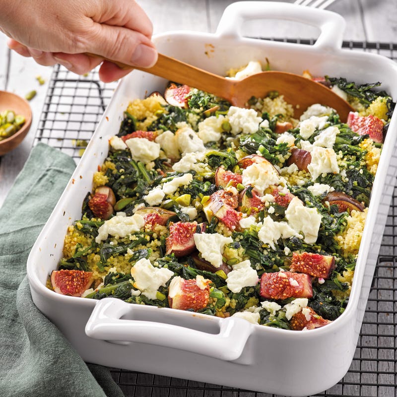 Foto van Couscous uit de oven met spinazie en vijgen door WW