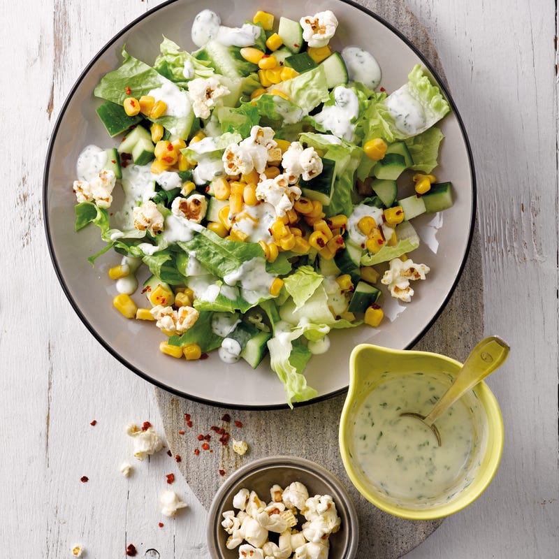 Foto van Groene salade met popcorn door WW