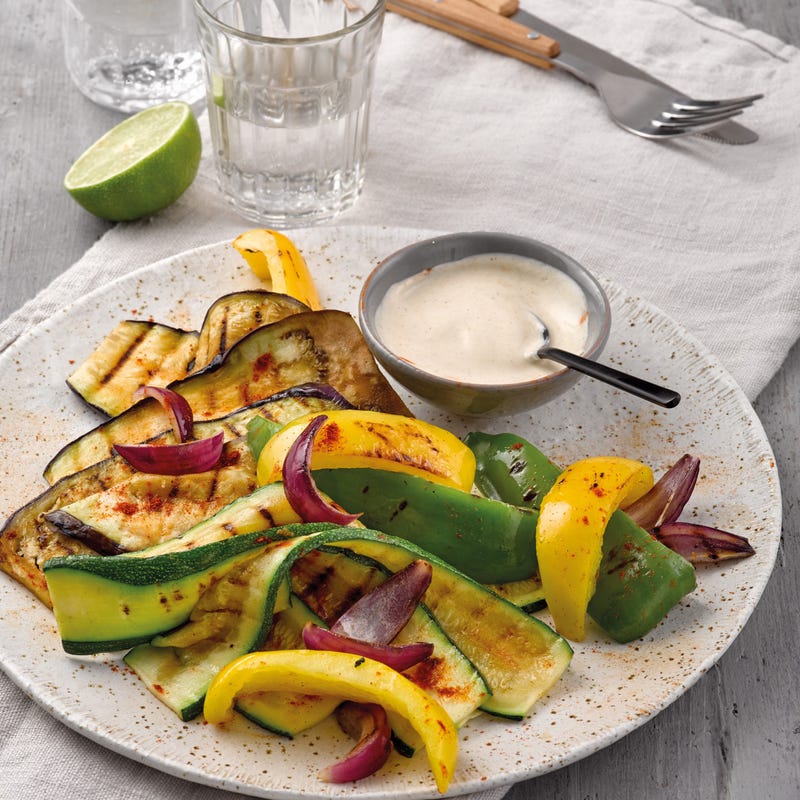 Foto van Salade van gegrilde groenten met tahindip door WW