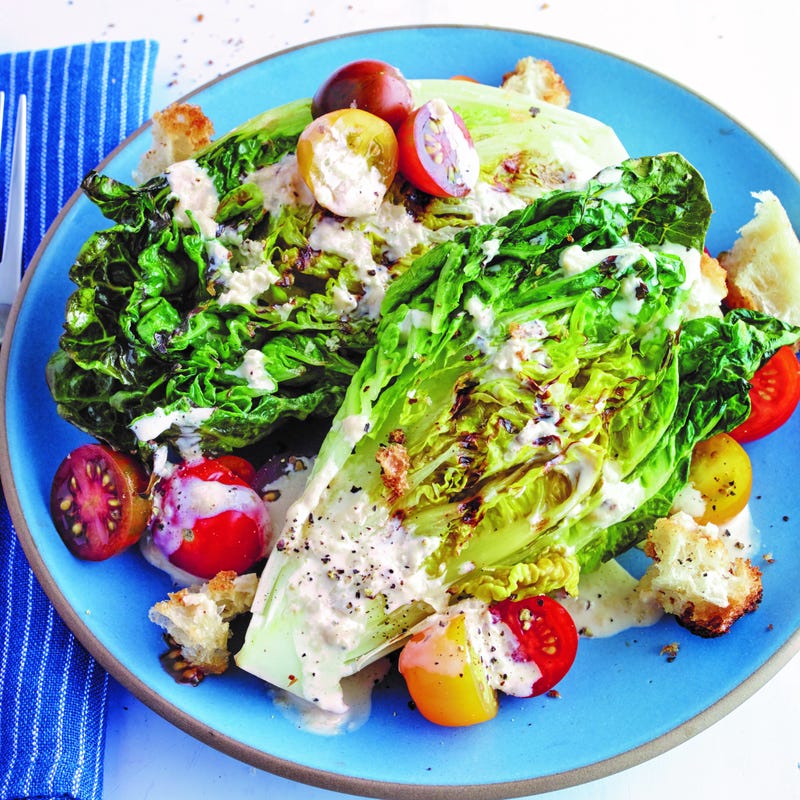 Foto van Gegrilde caesarsalade met tomaten door WW