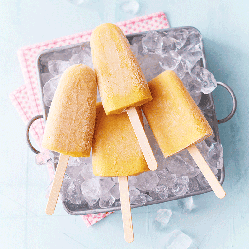 Mango coconut smoothie pops