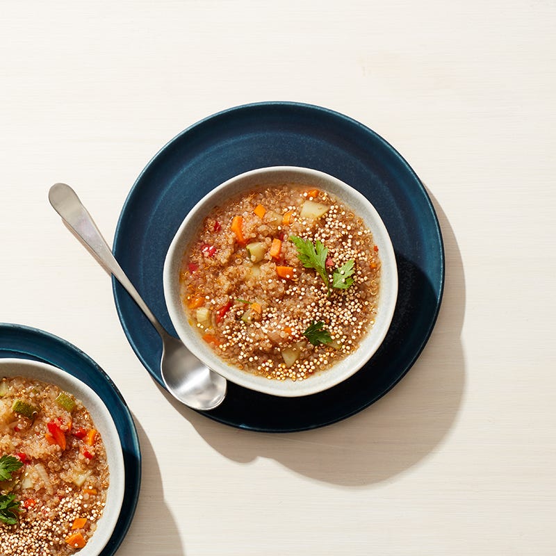 Toasted quinoa soup