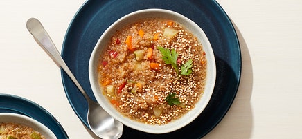 Toasted quinoa soup