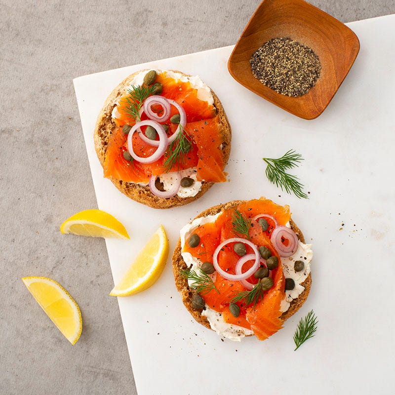 Photo of English muffin with lox by WW