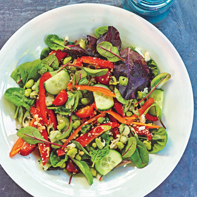 Photo de/du Salade à la feta, aux poivrons et aux fèves par WW