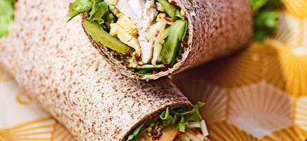 Chicken, apple and cheddar wraps